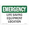 Signmission Safety Sign, OSHA EMERGENCY, 7" Height, Rigid Plastic, Life Saving Equipment Location, Landscape OS-EM-P-710-L-10343 - alternate 1